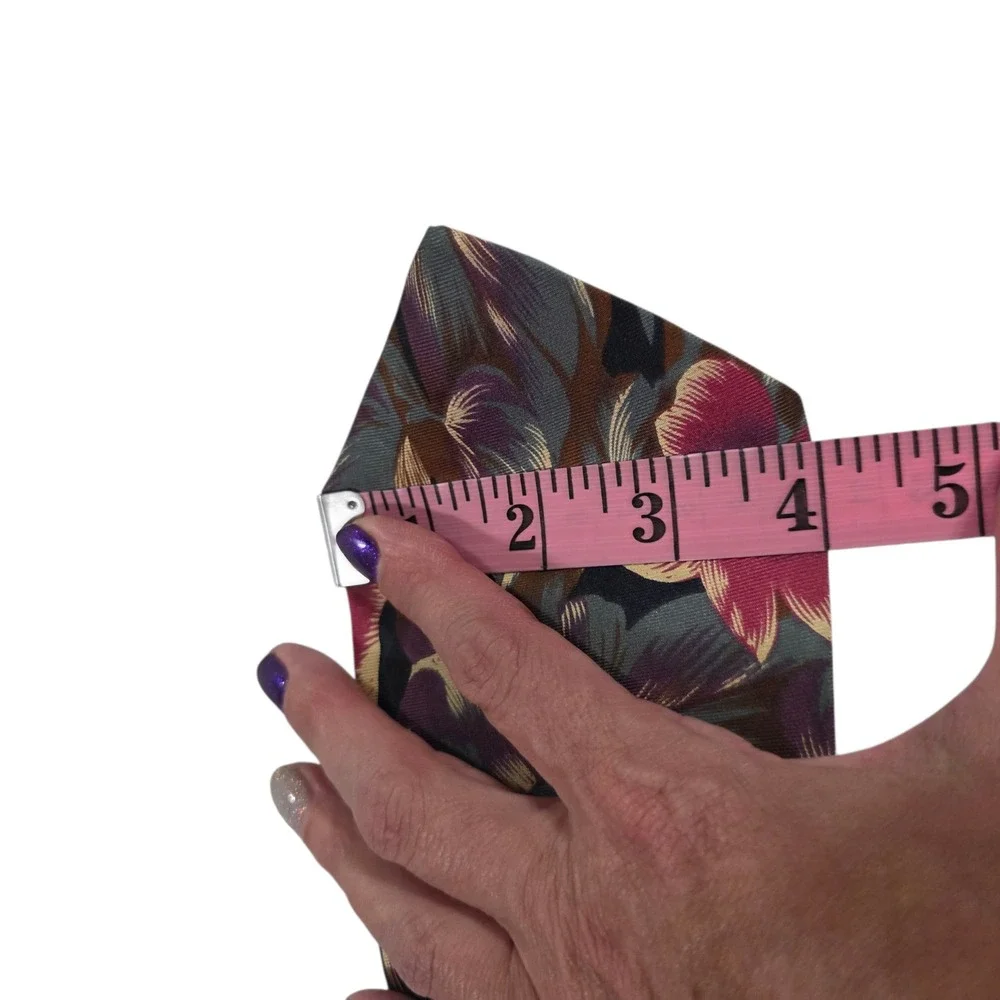 Hill & Archer Mens Necktie‎ Multicolor Floral 100% Silk Designer Short Hawaiian